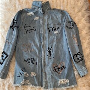 Blue Denim Jacket with Designer Embroidery